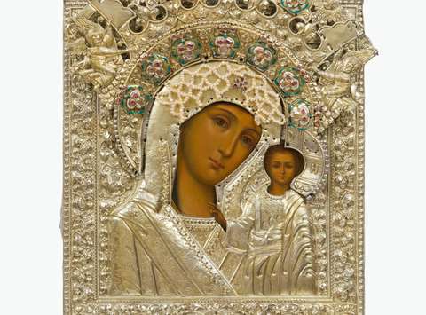 Mother of God of Kazan, Icon in oklad,  late 17th to early 18th century, © Moscow Sergiev Posad State History and Art Museum