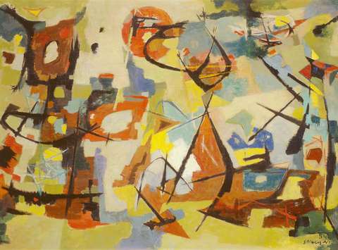 Stane Kregar, Fantazija, 1954, o.pl., 89 x 120 cm