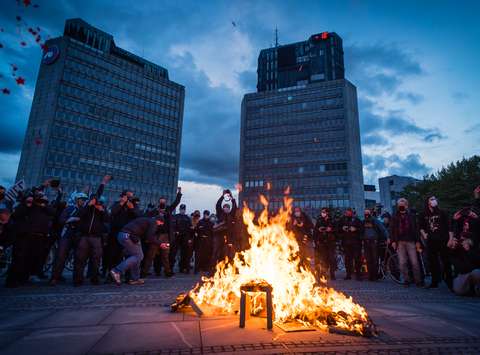 Petkov protest: Za 1. maj podkurimo fašizmu, Ljubljana, 30. 4. 2021