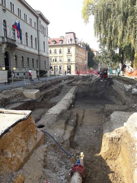 Arheološka izkopavanja na Erjavčevi cesti, oktober 2018