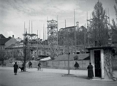 Plečnikova trafika in gradnja NUK, 1937